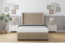 "Comfort Beds Chester Coniston Divan Set No Drawers-54"" Wingback-Footboard in Cream - Size: Single" - thumbnail 1