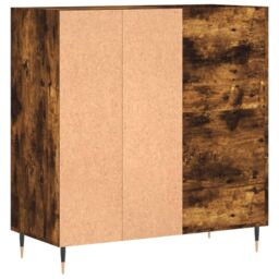 Berkfield Home Record Cabinet Smoked Oak 84.5x38x89 cm Engineered Wood in Brown - thumbnail 6