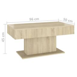 Berkfield Home Coffee Table Sonoma Oak 96x50x45 cm Engineered Wood in Light Brown - Size: 96 x 50 x 45 cm - thumbnail 6
