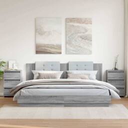 Berkfield Home Bed Cabinets 2 pcs Grey Sonoma 40x35x62.5 cm Engineered Wood - thumbnail 2