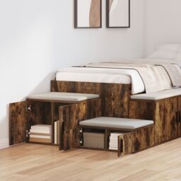 Berkfield Home Storage Cabinet in Smoked Oak - 108x41x40 cm - Made of Engineered Wood in Brown - Size: 108 x 41 x 40 cm - thumbnail 4