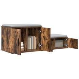 Berkfield Home Storage Cabinet in Smoked Oak - 108x41x40 cm - Made of Engineered Wood in Brown - Size: 108 x 41 x 40 cm - thumbnail 3