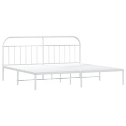Berkfield Home Metal Bed Frame with Headboard White 200x200 cm - thumbnail 5