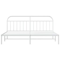 Berkfield Home Metal Bed Frame with Headboard White 200x200 cm - thumbnail 6