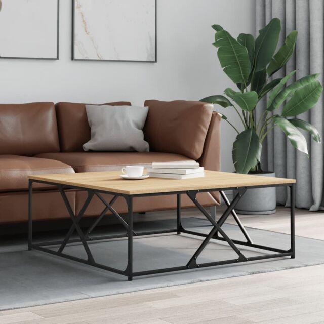Berkfield Home Coffee Table Sonoma Oak 100x100x40 cm Engineered Wood in Brown - Size: 100 x 100 x 40 cm - image 1