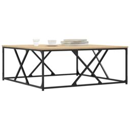 Berkfield Home Coffee Table Sonoma Oak 100x100x40 cm Engineered Wood in Brown - Size: 100 x 100 x 40 cm - thumbnail 3