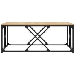 Berkfield Home Coffee Table Sonoma Oak 100x100x40 cm Engineered Wood in Brown - Size: 100 x 100 x 40 cm - thumbnail 4