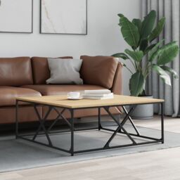 Berkfield Home Coffee Table Sonoma Oak 100x100x40 cm Engineered Wood in Brown - Size: 100 x 100 x 40 cm - thumbnail 1