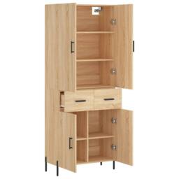 Berkfield Home Highboard Sonoma Oak 69.5x34x180 cm Engineered Wood in Brown - thumbnail 4