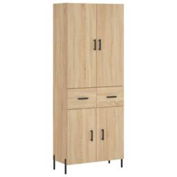 Berkfield Home Highboard Sonoma Oak 69.5x34x180 cm Engineered Wood in Brown - thumbnail 3