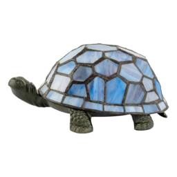 Happy Homewares Quirky Purple & Blue Tone Stained Glass Tiffany Tortoise Table Lamp - thumbnail 2