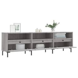 Berkfield Home TV Cabinet Grey Sonoma 150x30x44.5 cm Engineered Wood - thumbnail 4