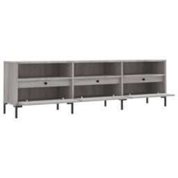 Berkfield Home TV Cabinet Grey Sonoma 150x30x44.5 cm Engineered Wood - thumbnail 6