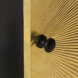 Berkfield Home Bedside Cabinet with Brass Front 40x30x50 cm Solid Mango Wood in Gold - Size: 40 x 30 x 50 cm - thumbnail 6
