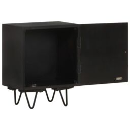 Berkfield Home Bedside Cabinet with Brass Front 40x30x50 cm Solid Mango Wood in Gold - Size: 40 x 30 x 50 cm - thumbnail 4