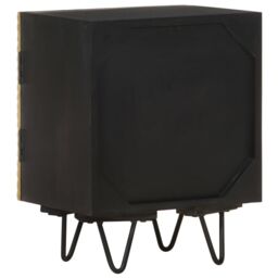 Berkfield Home Bedside Cabinet with Brass Front 40x30x50 cm Solid Mango Wood in Gold - Size: 40 x 30 x 50 cm - thumbnail 3
