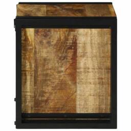 Berkfield Home Stylish Wine Rack 34.5 x 35 x 39 cm Solid Wood Rough Mango in Brown - thumbnail 5