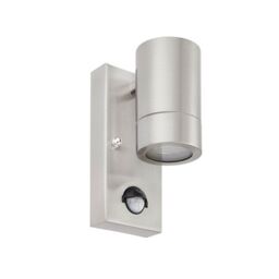 Netlighting Palin 1 Light Outdoor PIR Wall Light Brushed Stainless Steel Glass IP44 GU10 in Grey - thumbnail 2
