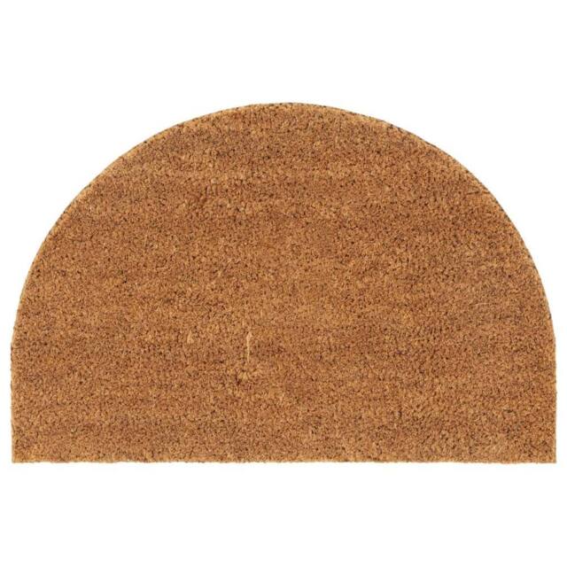 Berkfield Home Door Mat Natural Half Round 40x60 cm Tufted Coir in Brown - image 1