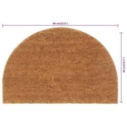 Berkfield Home Door Mat Natural Half Round 40x60 cm Tufted Coir in Brown - thumbnail 5