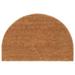Berkfield Home Door Mat Natural Half Round 40x60 cm Tufted Coir in Brown - thumbnail 1