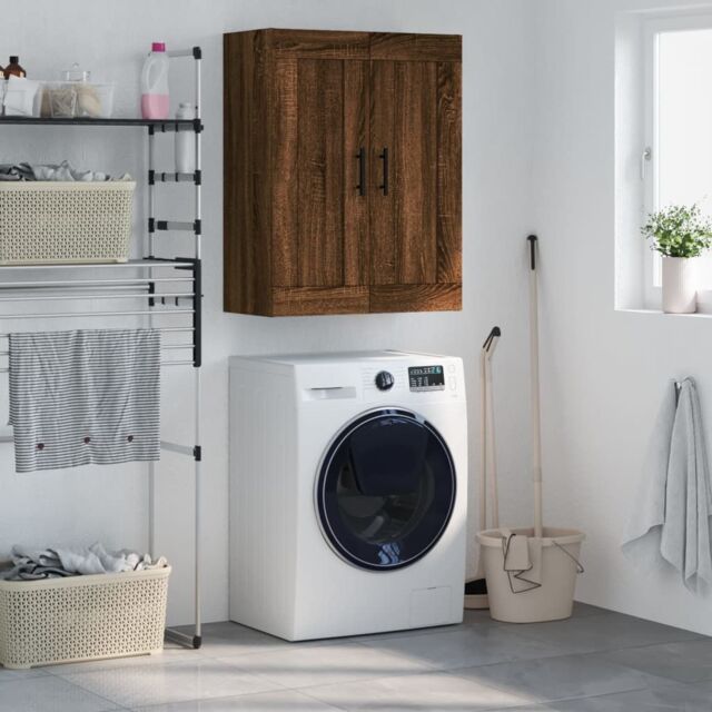 Berkfield Home Wall Mounted Cabinet Brown Oak 69.5x34x90 cm Engineered Wood - image 1