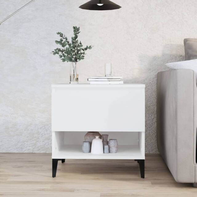 Berkfield Home Side Table White 50x46x50 cm Engineered Wood - Size: 50 x 46 x 50 cm - image 1