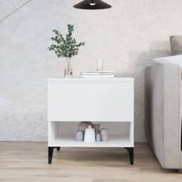 Berkfield Home Side Table White 50x46x50 cm Engineered Wood - Size: 50 x 46 x 50 cm - thumbnail 1