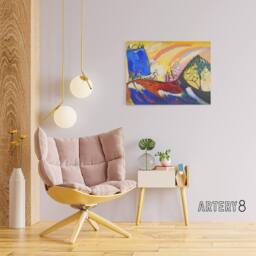 "Artery8 Kandinsky Painting with Troika Canvas Abstract Wall Art - Size: W18"" x H24""" - thumbnail 3