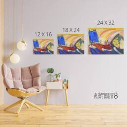 "Artery8 Kandinsky Painting with Troika Canvas Abstract Wall Art - Size: W18"" x H24""" - thumbnail 4