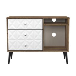 Ready Assembled 2 U Toledo 3 Drawer TV Unit (Ready Assembled) in Dark Brown - Size: Medium - thumbnail 2