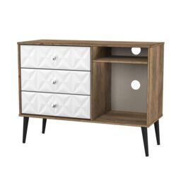 Ready Assembled 2 U Toledo 3 Drawer TV Unit (Ready Assembled) in Dark Brown - Size: Medium - thumbnail 4