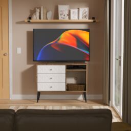 Ready Assembled 2 U Toledo 3 Drawer TV Unit (Ready Assembled) in Dark Brown - Size: Medium - thumbnail 1