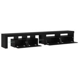 Berkfield Home TV Cabinets 2 pcs with LED Lights Black Oak Engineered Wood - thumbnail 6