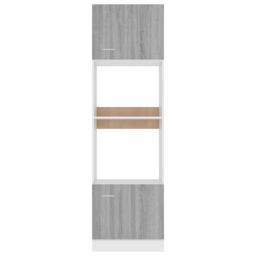 Berkfield Home Microwave Cabinet Grey Sonoma 60x57x207 cm Engineered Wood - Size: 60 x 57 x 207 cm - thumbnail 5