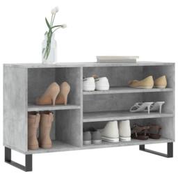 Berkfield Home Shoe Cabinet Concrete Grey 102x36x60 cm Engineered Wood - Size: 102 x 36 x 60 cm - thumbnail 3