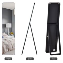 HOMCOM Full Length Mirror Free Standing or Wall Mount Dressing Bedroom Black - thumbnail 5