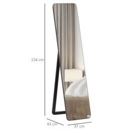 HOMCOM Full Length Mirror Free Standing or Wall Mount Dressing Bedroom Black - thumbnail 3