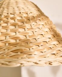 Dibor Traditional Rattan Two Tone Easy Fit Decor Ceiling Shade H22 x D44cm in Beige - thumbnail 3