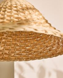 Dibor Traditional Rattan Two Tone Easy Fit Decor Ceiling Shade H22 x D44cm in Beige - thumbnail 4