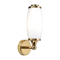 Netlighting Eliot 1 Light Bathroom Wall Light Polished Brass IP44 G9 in Yellow