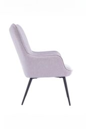 More4Homes Vera Fabric Occasional Living Room Modern Accent Chair with Footstool in Light Grey - thumbnail 3