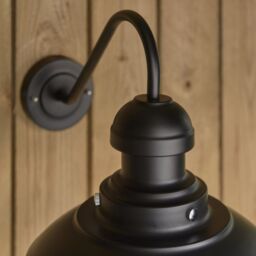 Loops Matt Black Outdoor Fisherman Wall Light & Clear Glass Shade - Front Porch Light - thumbnail 5