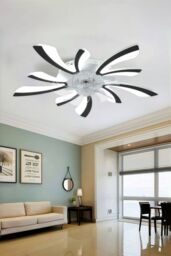 Living and Home 78Cm Creative Ceiling Fan LED Lights in Black - thumbnail 3