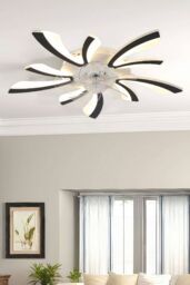 Living and Home 78Cm Creative Ceiling Fan LED Lights in Black - thumbnail 4
