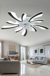 Living and Home 78Cm Creative Ceiling Fan LED Lights in Black - thumbnail 1