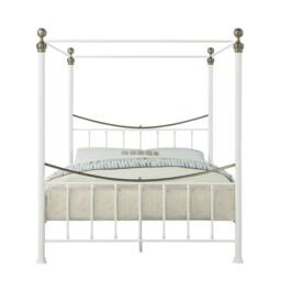 OAT Home Marylebone Traditional Four Poster Metal Bed Frame in White - Size: Double - thumbnail 6