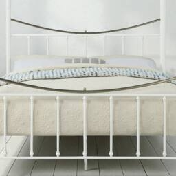 OAT Home Marylebone Traditional Four Poster Metal Bed Frame in White - Size: Double - thumbnail 3
