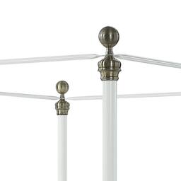 OAT Home Marylebone Traditional Four Poster Metal Bed Frame in White - Size: Double - thumbnail 4