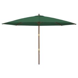 Berkfield Home Garden Parasol with Wooden Pole Green 400x273 cm - thumbnail 3